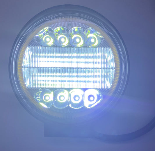 Round Driving/Boating Light 30WATT Spot Beam with Yellow Halo Ring  SDL-30W-RH