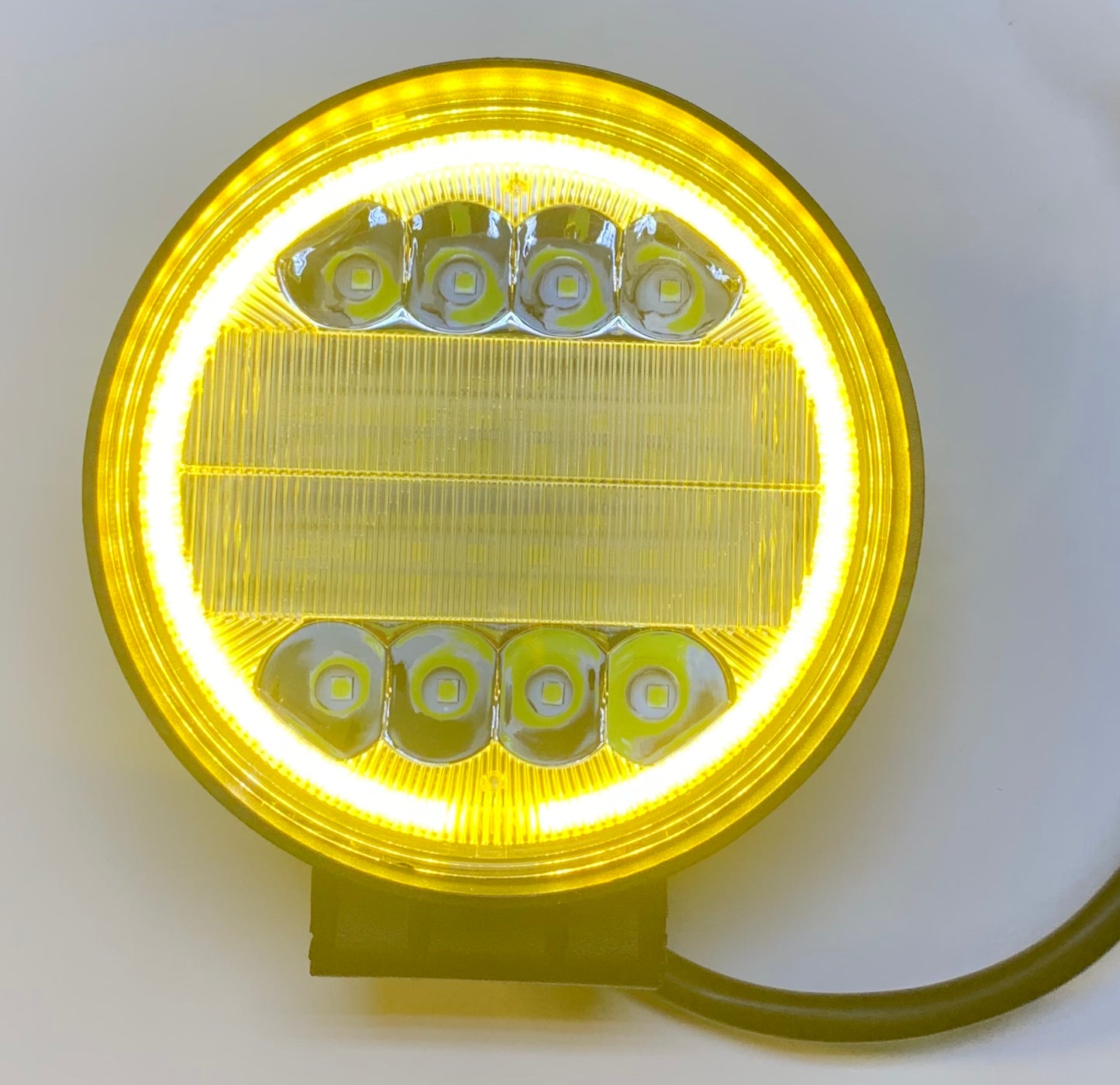 Round Driving/Boating Light 30WATT Spot Beam with Yellow Halo Ring SDL-30W-RH